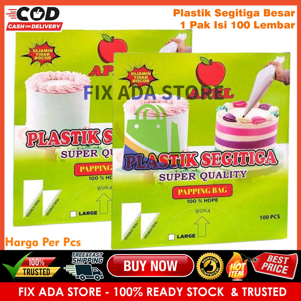 Piping Segitiga Merk Apel Piping Bag Disposable Pastry Bag Alat Dekorasi Krim Kue Tart Bolu Gulung C