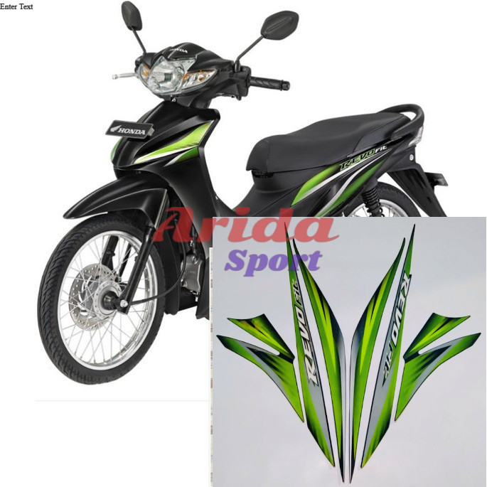 striping stiker lis body Honda Revo fit hitam hijau tahun 2010 2011