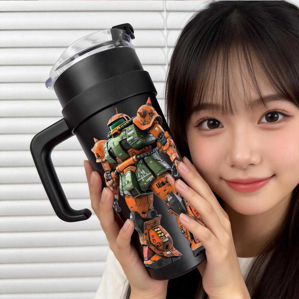 Tumbler Botol Minum Motif Kartun Robot Orange 1182ml Jumbo– Botol Minum Besar Kekinian, Tumblr Minum