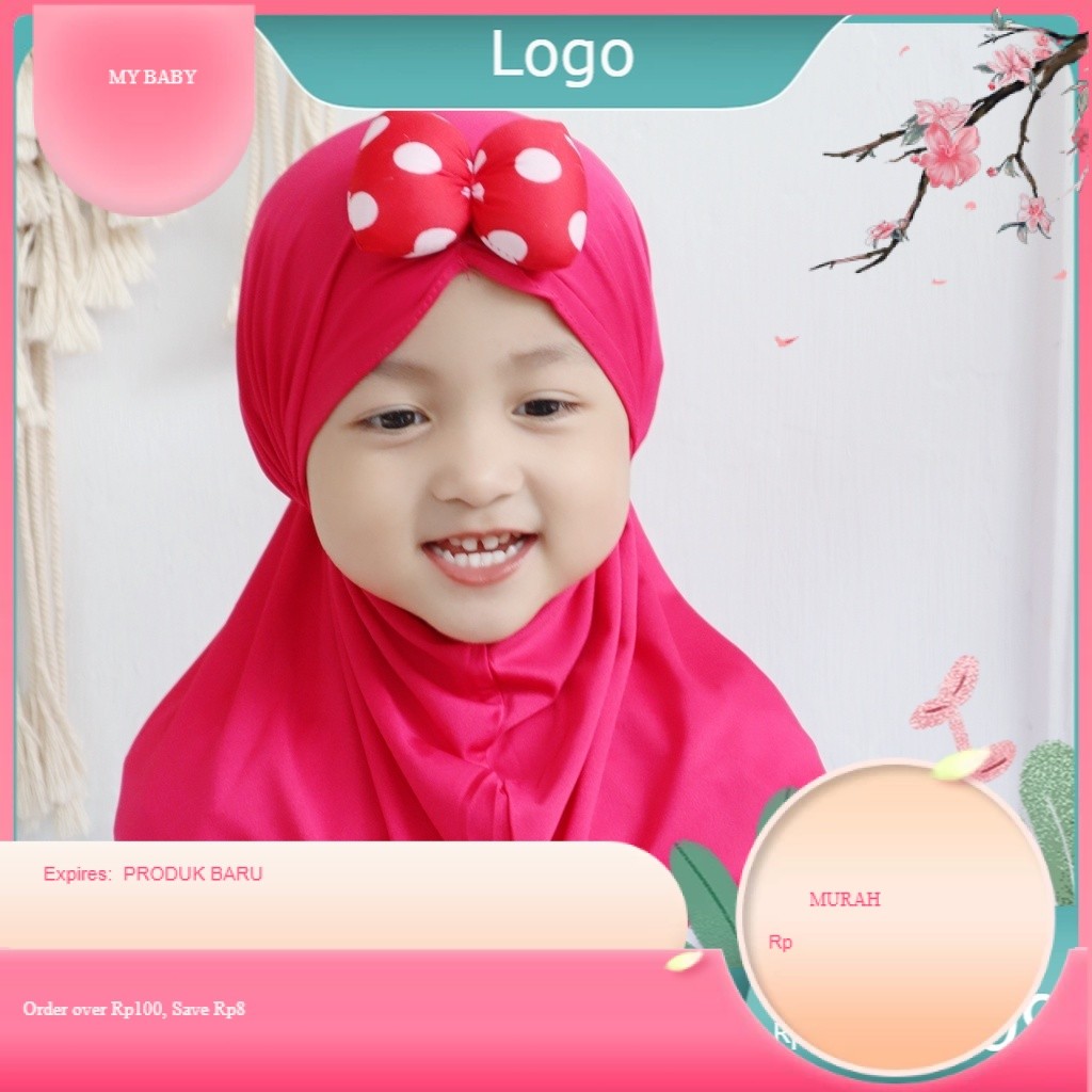 Jilbab Kerudung Hijab Krudung Anak Bayi Premium Murah Adem Ringan Lembut Nyaman Lucu Umur Usia 0-6 B