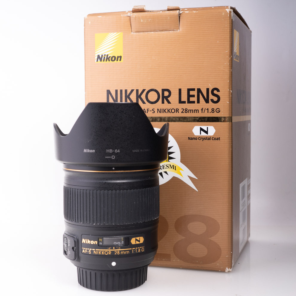 Nikon Af-S Nikkor 28mm F1.8 G N Komplit Box - Excellent 756