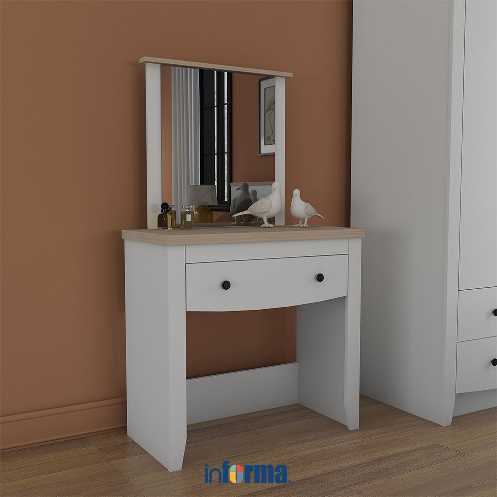Informa Kasablanka Meja Rias Dengan Cermin - Putih Meja Dandan Meja Rias Minimalis Meja Make Up Meja