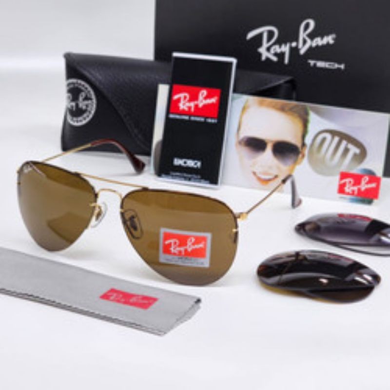 kacamata Rayban Aviator 3 lensa