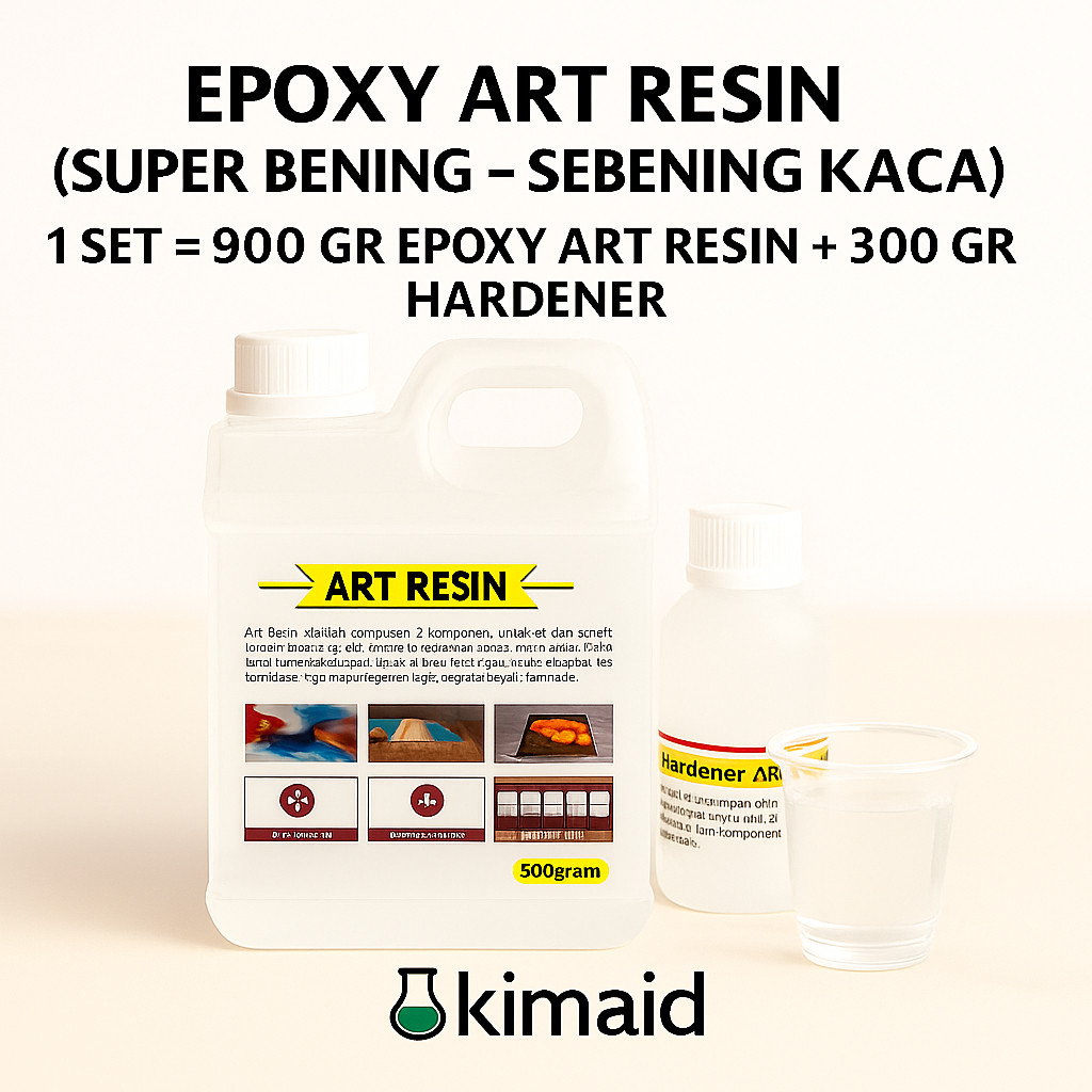 Art Resin - 1.2 Kg - Epoxy Resin Bening - Resin Lycal Bening - Gantungan Kunci - Epoxy Lantai