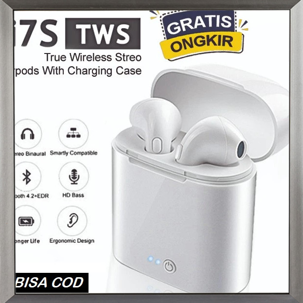 BARU Headset Bluetooth I7S Earphone Wireless Twins With Charging [SF]F03B TERBARU 2026 TERMURAH TERL