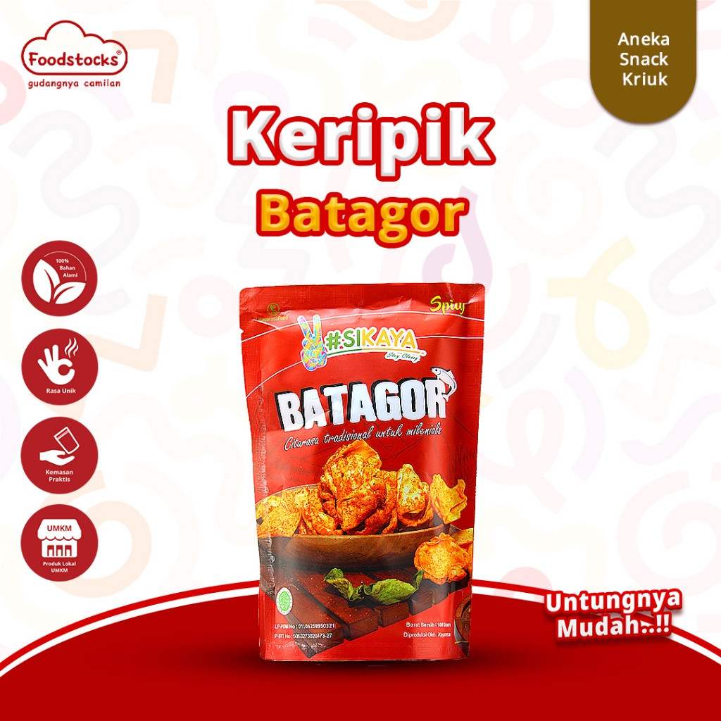 SIKAYA - Cemilan Keripik Batagor Kering Rasa Pedas 100gr