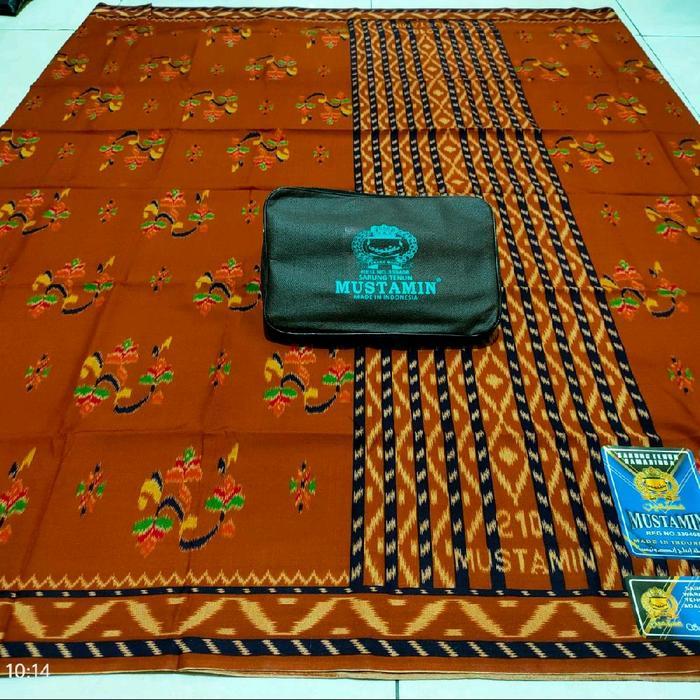 Sarung Mustamin original bahan rayon premium - merah bata
