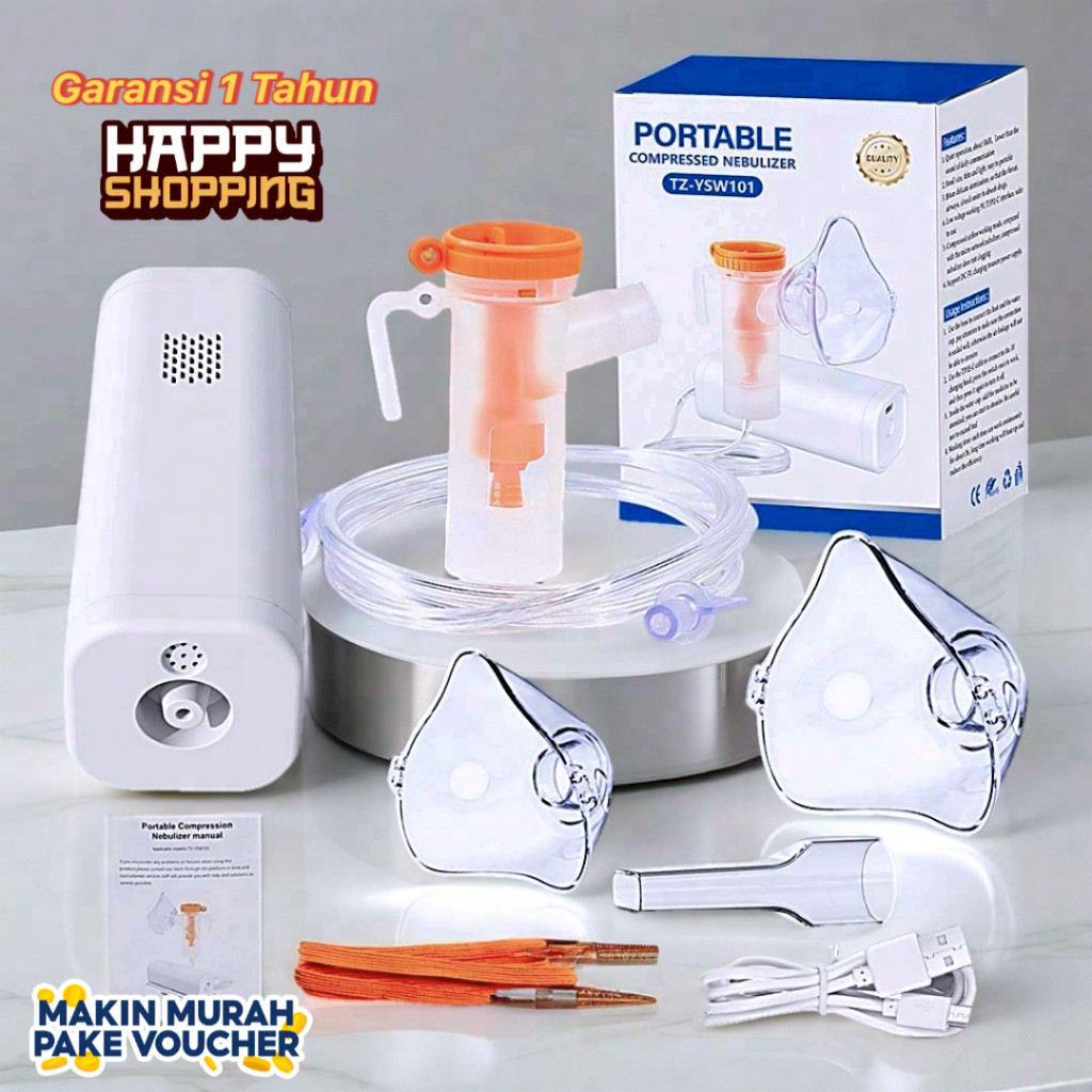 (Hivaro) Alat Terapi Pernapasan Asma Nebulizer Inhaler Atomizer Anak Dewasa