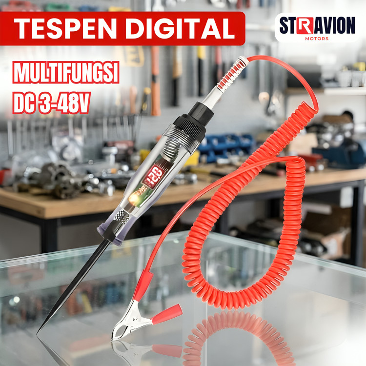 Tespen Listrik Tespen Digital ac/dc Multifungsi Tespen Deteksi Arus Listrik Mobil Motor 3V - 48V