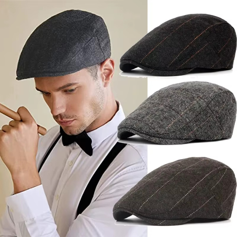 Men Newsboy Cap Casual Men Headwear Stylish Men's Retro Newsboy Hat With Sun Breathable Design Class