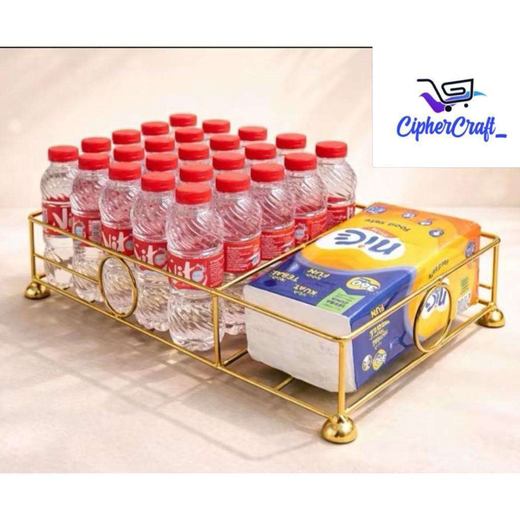 RAK BOTOL MINUMAN DAN TISSUE MINIMALIS AESTHETIC