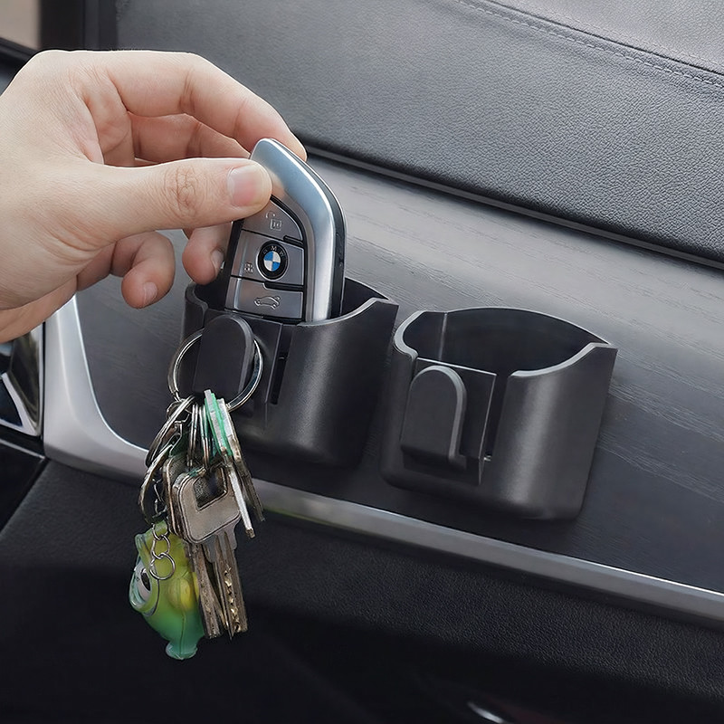 Organizer kunci mobil 2-in-1, penutup kunci aksesori interior mobil, kotak penyimpanan, desain tanpa
