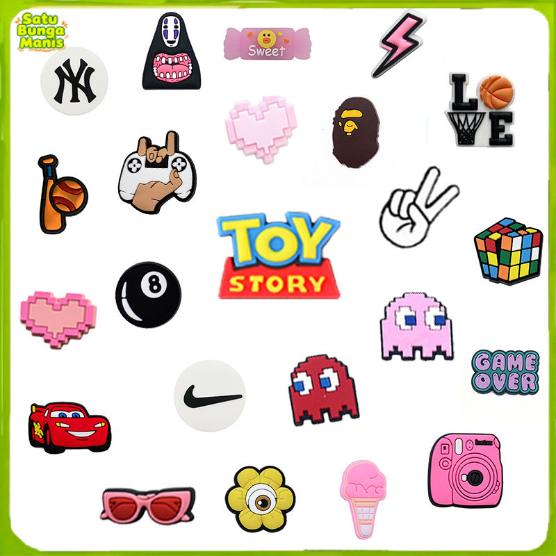 Aksesori Sandal Lubang Kartun,Bisa Dilepas,Tahan Lama Pin Sandal  Hiasan Kancing Tempelan Sandal Mot