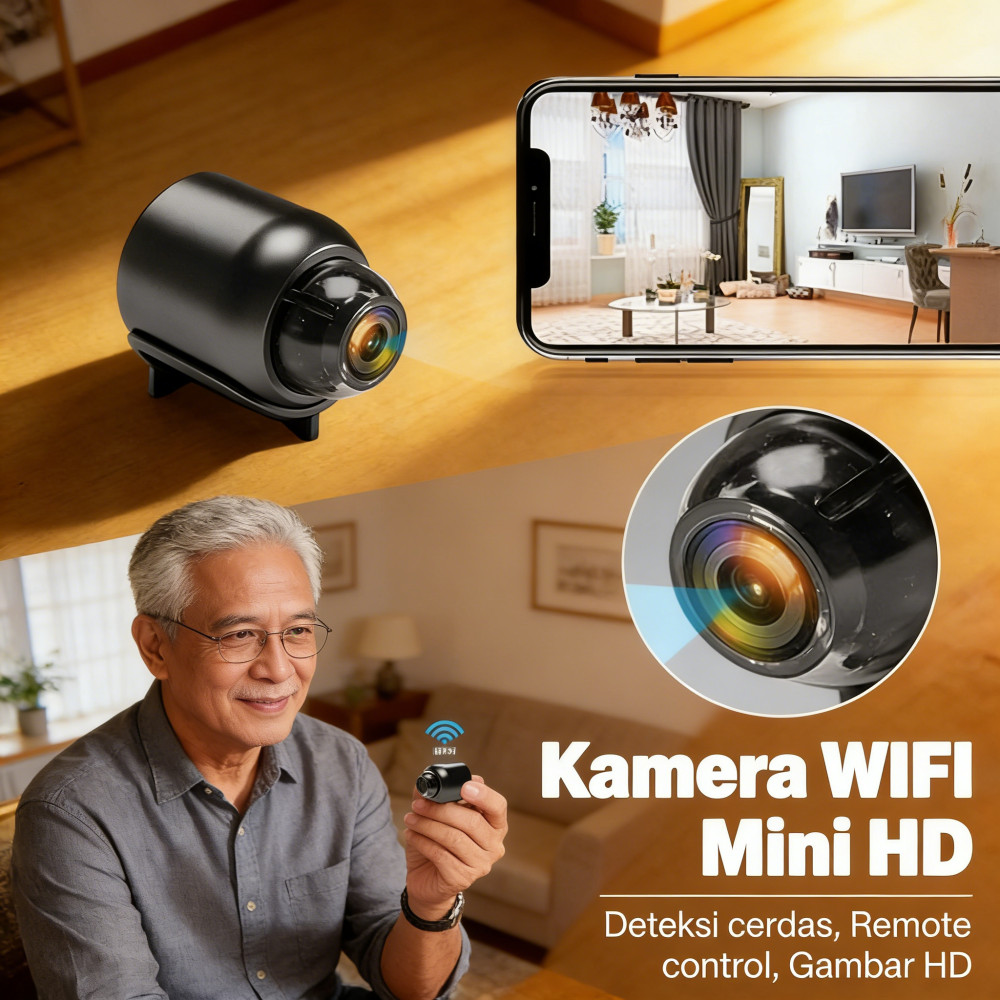 Kamera tanpa kabel bluetooth mini wifi 1080P cctv kecil jarak jauh camera CCTV wifi kamera hp mini