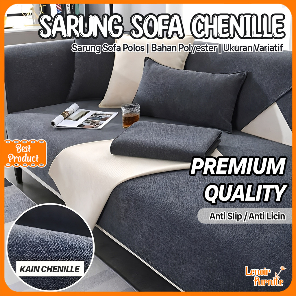 Lenoir Furnite Sarung Sofa / Cover Sofa Polos | Sarung Sofa 1-4 Seater | Sarung Sofa Chenille
