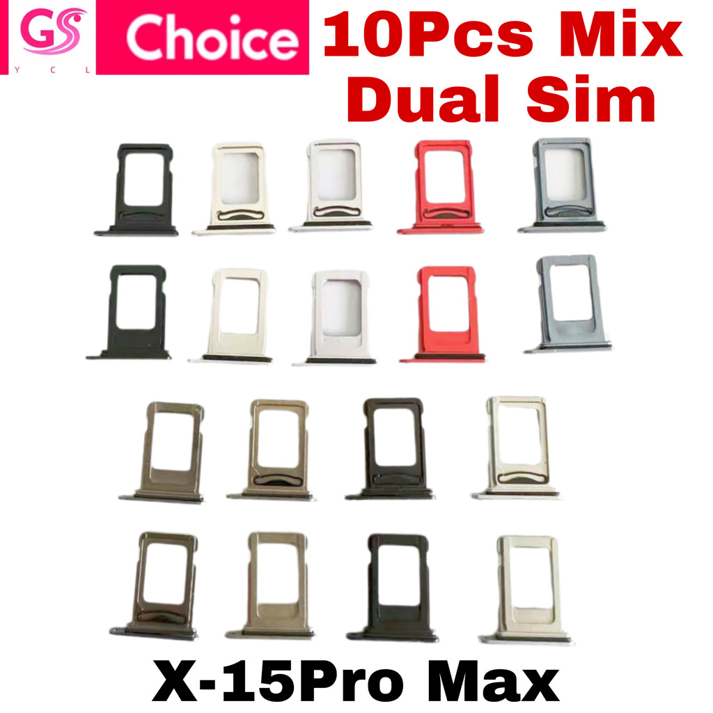 10pcs Dual Sim Tray Card Holder Slot for iPhone 11 12 13 Max 15 Plus 14 Pro X XR XS Sim Nano Adapter