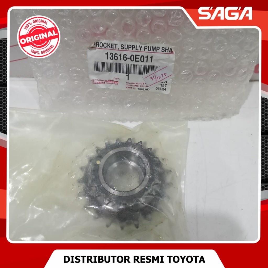 SAGA | Gear Timing Sprocket Supply Pump Innova Reborn & Fortuner VRZ Diesel Original 13616-0E011