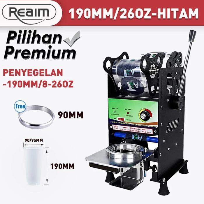 REAIM Mesin Press Gelas, Cup Sealer, 8oz - 26oz, Mesin Press Cup, Mesin Sealing Gelas Plastik, Cup S