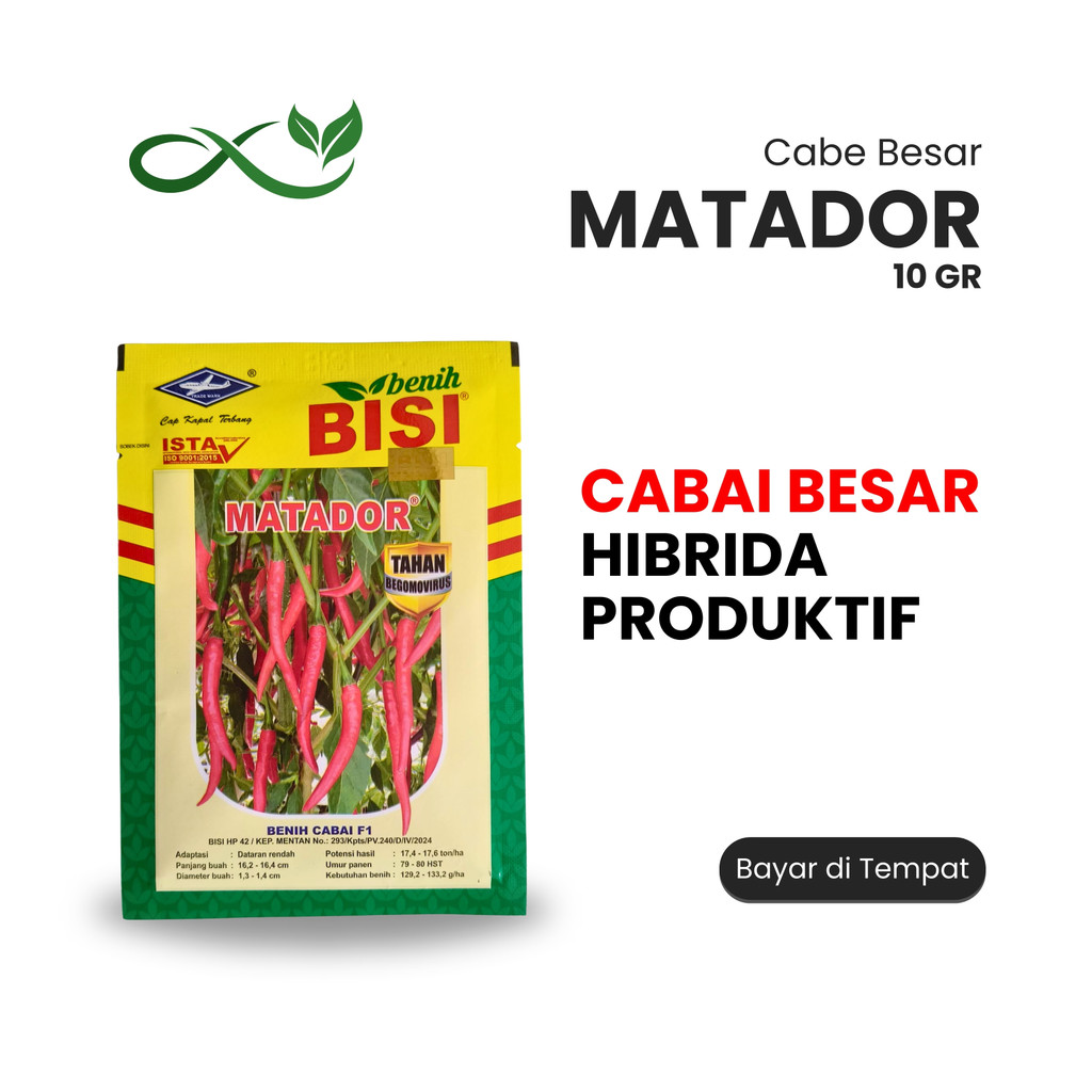 Benih Cabai MATADOR F1 10gr Original BISI – Cabai Besar Hibrida Produktif