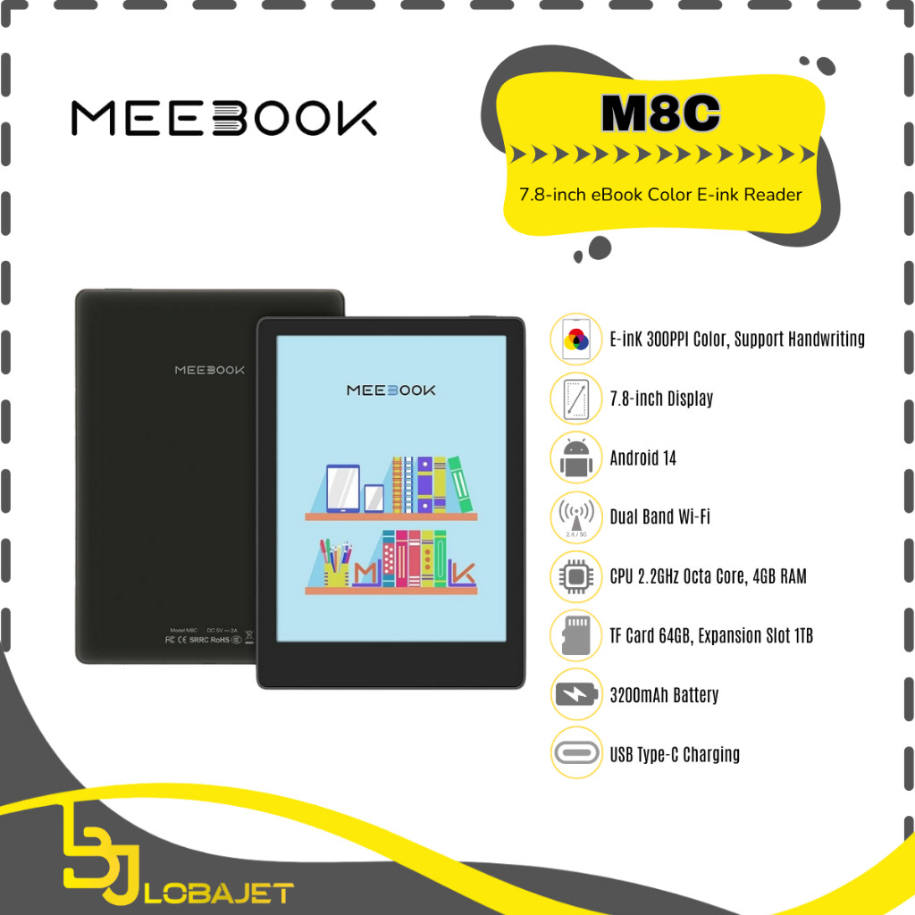 MEEBOOK M8C - 7.8-inch Color eBook Reader E-ink Kaleido 3 Display