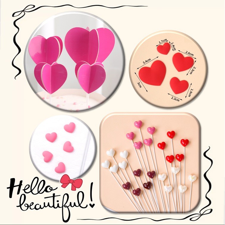 [Fs] Topper Firework Kembang Api Hati Heart Love Korea Korean Cake Kue Ultah Ulang Tahun Birthday