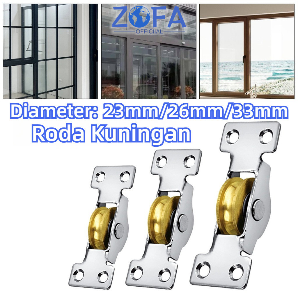 Roda Katrol Pintu Roller Bearing Stainless Steel 23/26/33mm - Aksesori Jendela Geser Roda Rel Pintu 