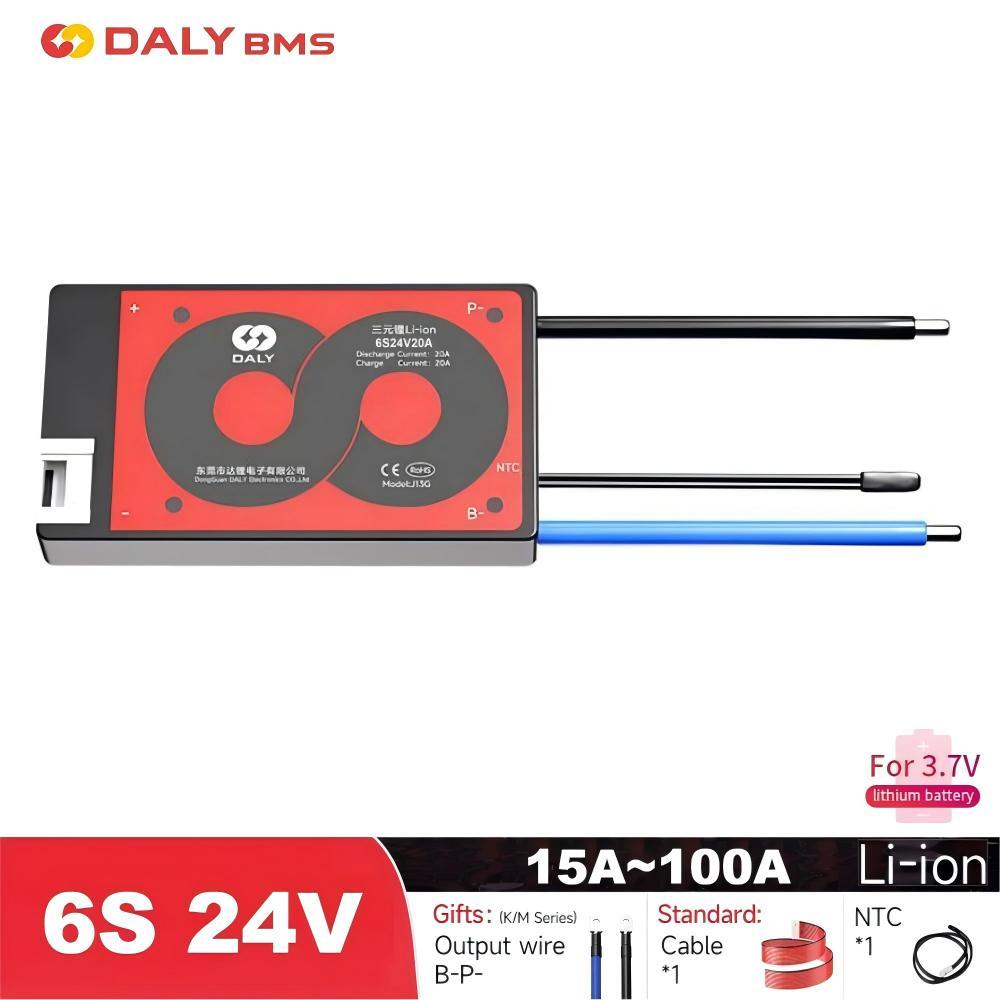 6S 24V Daly BMS 15A 20A 40A 60A 100A 24V BMS Baterai Li-ion Untuk Paket Baterai Lithium 22.2V Papan 