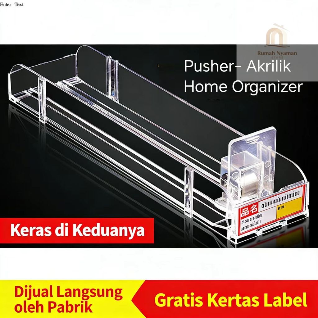 Pusher Akrilik / Home Organizer / Pusher Tisu  Display Rak Akrilik Dengan Pendorong