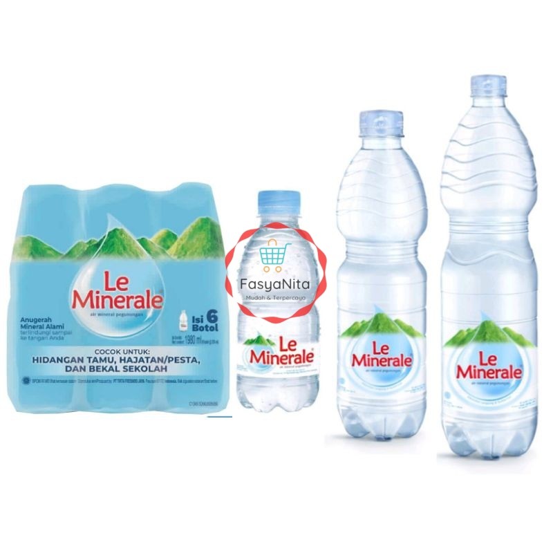 (instant saja) Le Minerale Air Mineral Pegunungan botol besar tanggung kecil - Fasyanita Online Fres