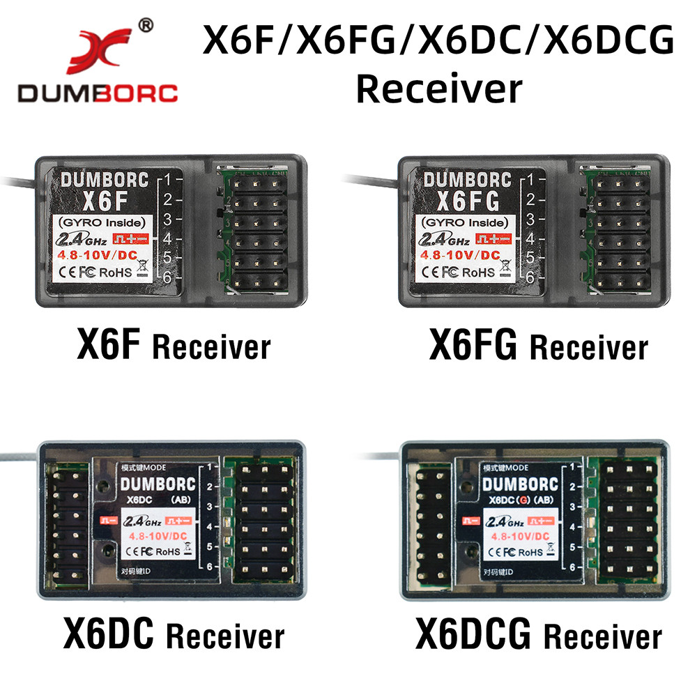 RC Servo DUMBORC X6F/X6FG/X6DC/X6DCG 2.4G 6 Rao Control System Receiver for X4 X5 X6 X6P Transmitter
