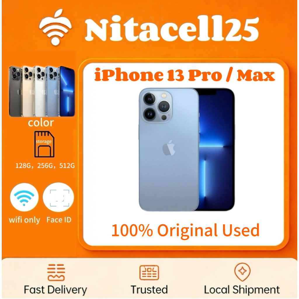 IPHONE 13 PRO/13 PRO MAX WIFI ONLY 128GB/256GB/512GB Bekas Second Original Mulus Fullset Game/Live/M
