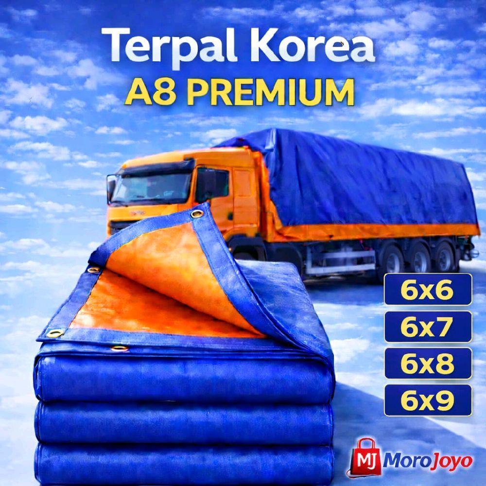 Terpal Korea A8 Biru Oren 6x6 6x7 6x8 6x9 terpal plastik terpal truk terpal fuso terpal tenda terpal