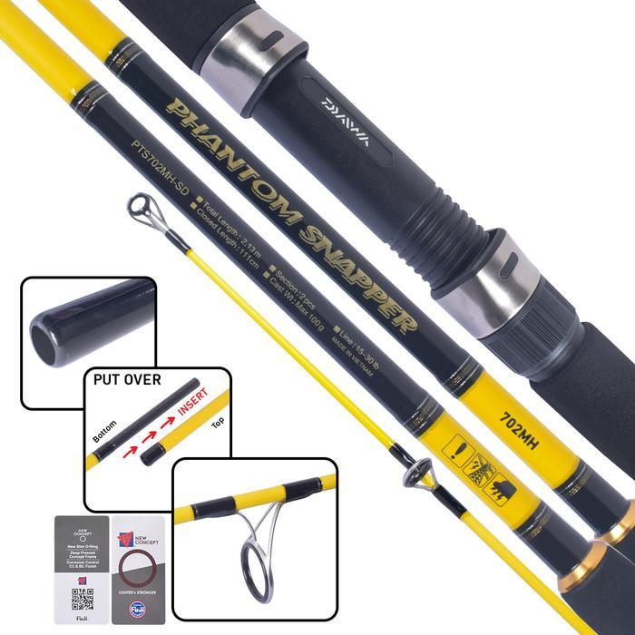 Joran Spinning Daiwa Phantom Snapper Pts Ukuran 702MH-SD | 802MH-SD | 902MH-SD | 1002MH-SD - 702MH-S