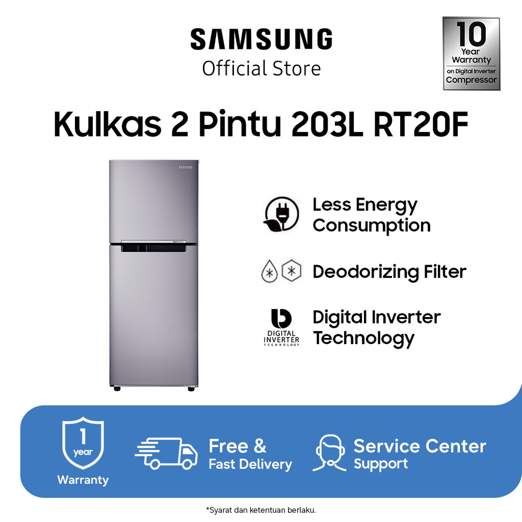 Samsung Kulkas 2 Pintu 203L RT20FARWDSA/SE - Metal Graphite