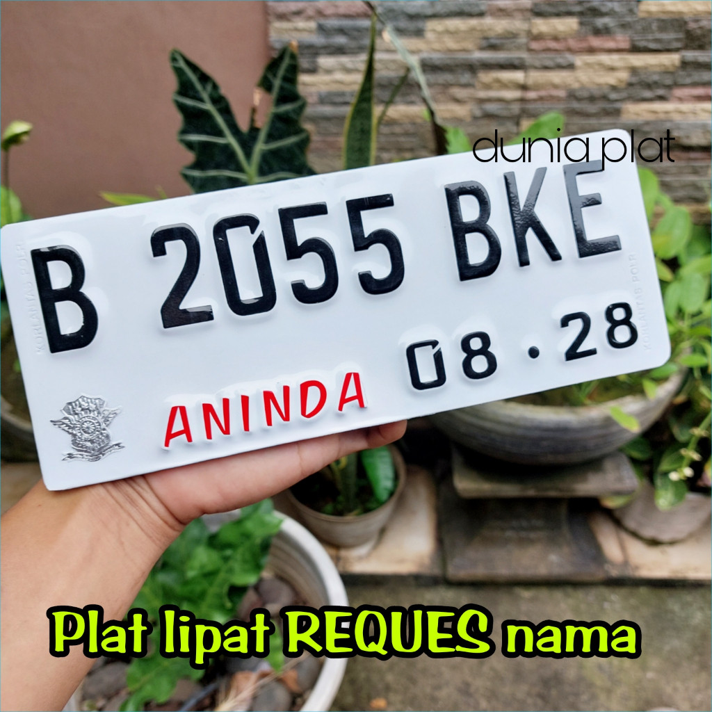 Plat Nomor Premium - Plat Nomor Motor PUTIH BAUT TANAM CUSTOM TIMBUL