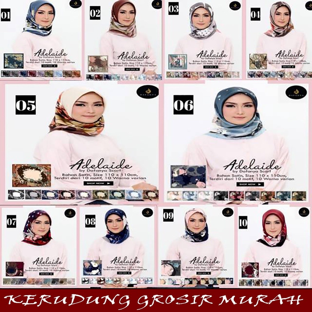 Adelaide Satin Premium Dafanya 10 Motif 10 Warna