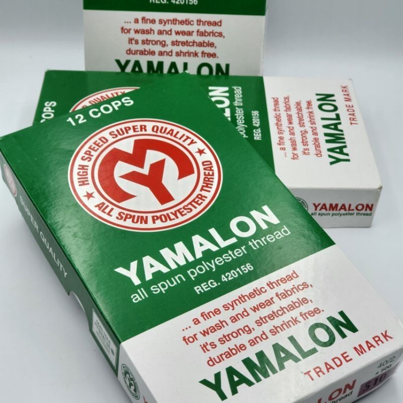 (PER PACK) - BENANG JAHIT YAMALON UKURAN 40/2 - 500 YARD WARNA WARNI (PER PAK )
