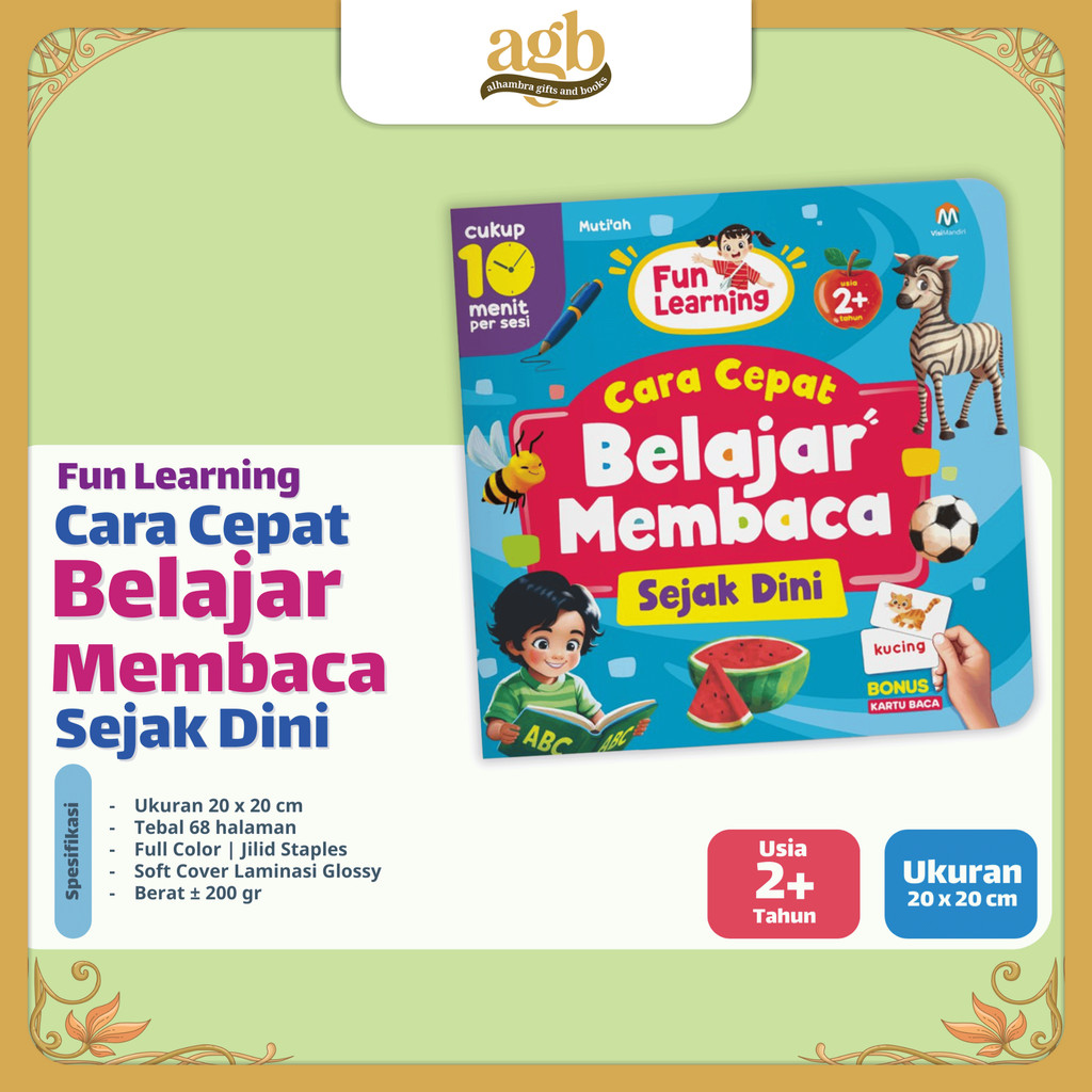 Ziyadbooks - Buku Anak Lancar Membaca - Cara Cepat Belajar Membaca Sejak Dini - Fun Learning untuk A