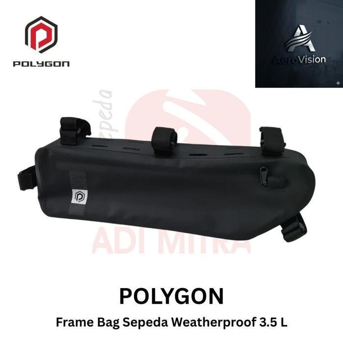 aero- Tas Frame Sepeda Polygon Frame Bag Weatherproof 3.5 L | anti air | tas touring sepeda