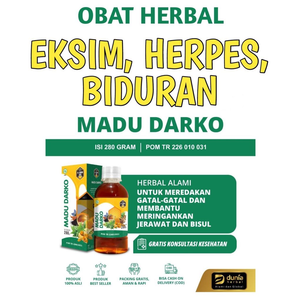 Obat Herbal Eksim Herpes Biduran - Madu Darko