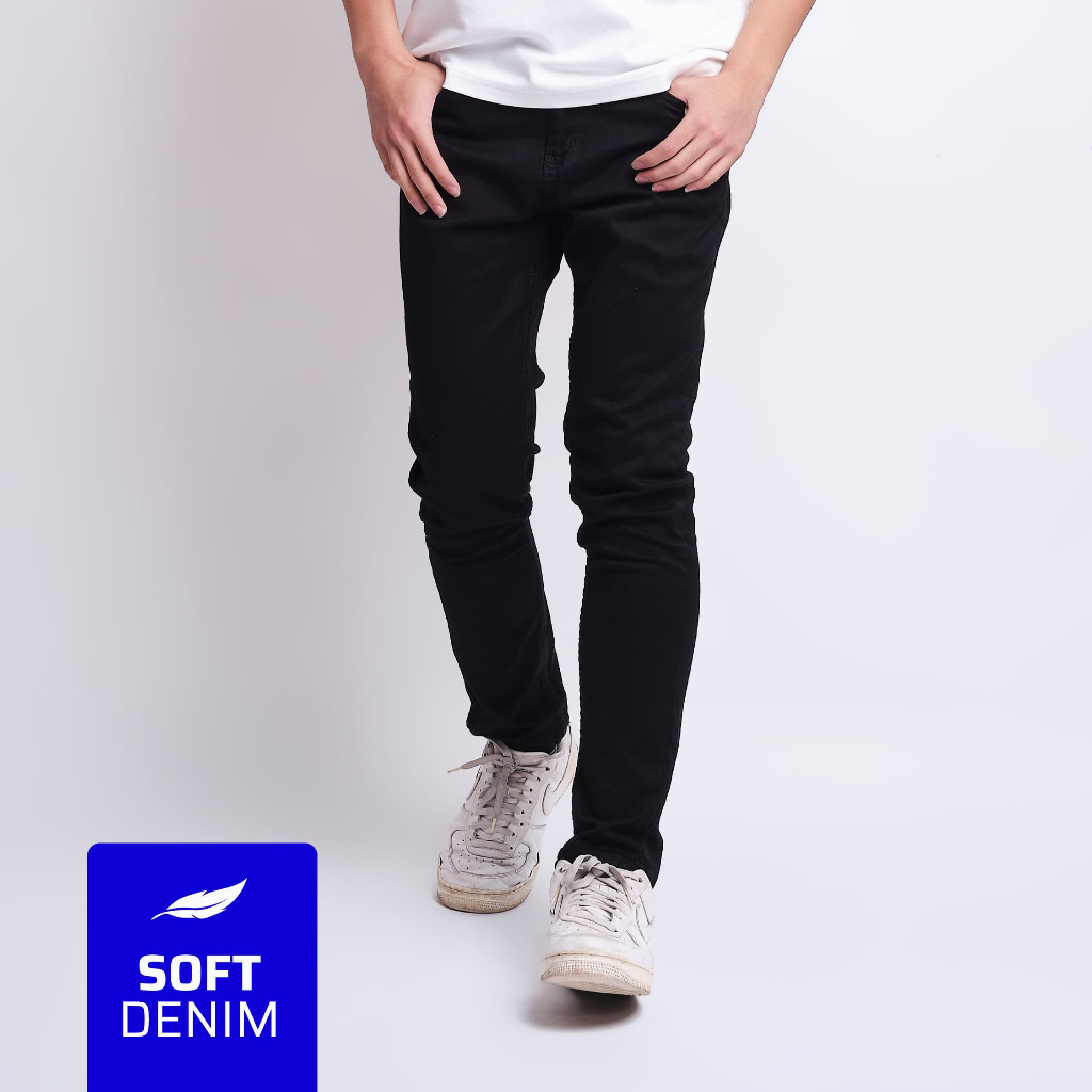 TRIPLE Celana Jeans Stretch Slim Fit Super Black