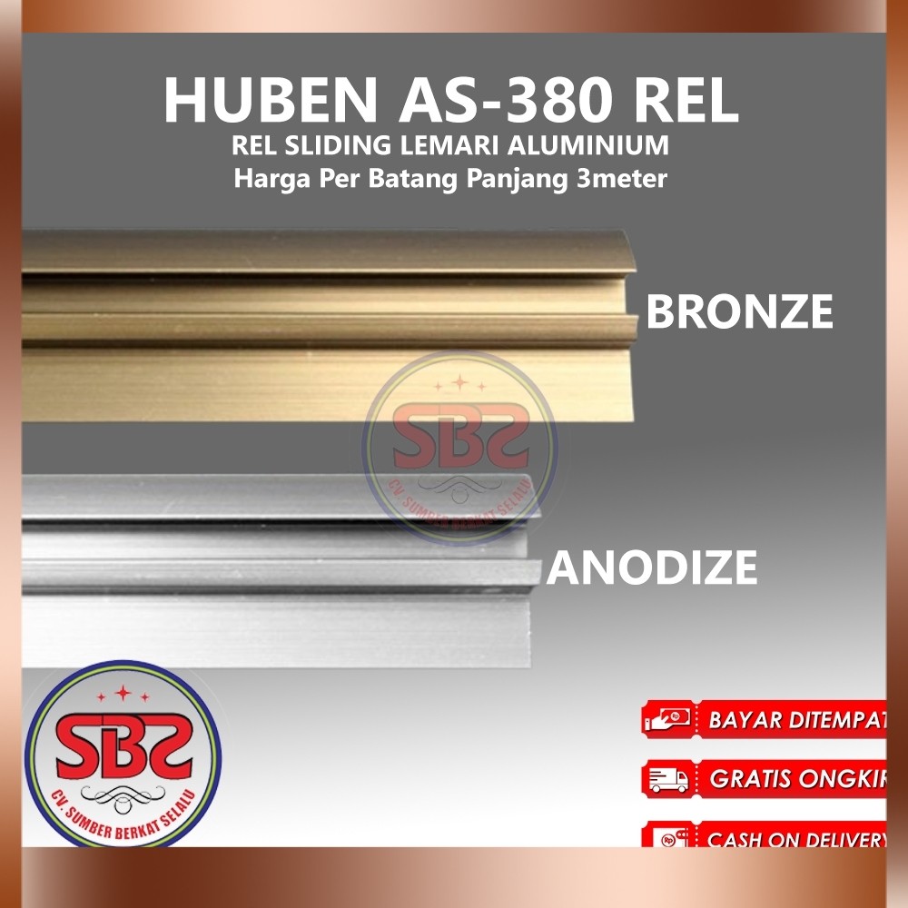 HUBEN AS-380 Rel Pintu Lemari Geser - Sliding Huben AS-380