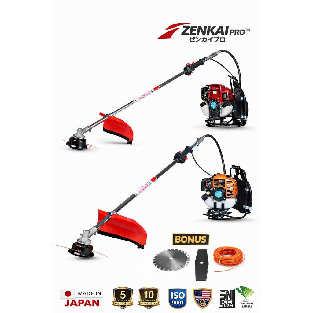 Bonus 3 Mata Pisau FULLSET LENGKAP 1 SET Mesin Pemotong Rumput 4TAK ZENKAI-PRO Made In Japan ASLI JE