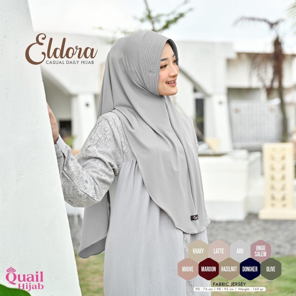 1101   Eldora Hijab Daily Original Quail Hijab Instan Jersey original Quail Eldora Quail Hijab Insta