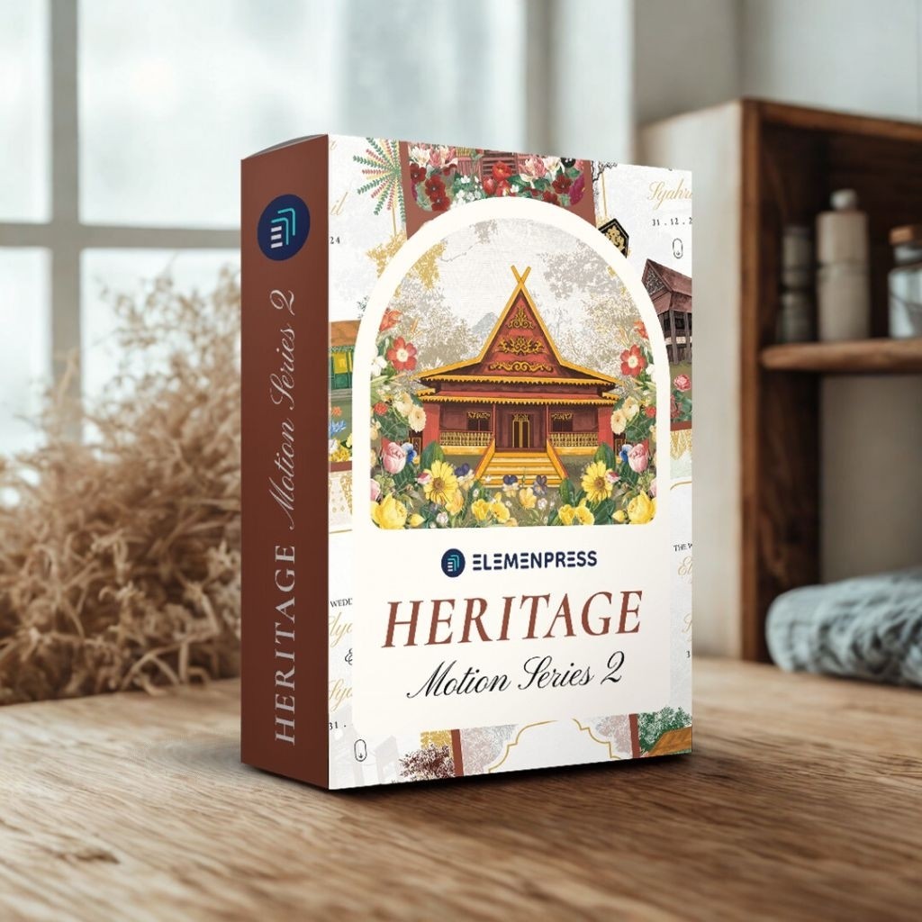 Template JSON Heritage Vol 2 Motion Series Elemenpress Undangan Website Animasi Tema Floral 3D Invit