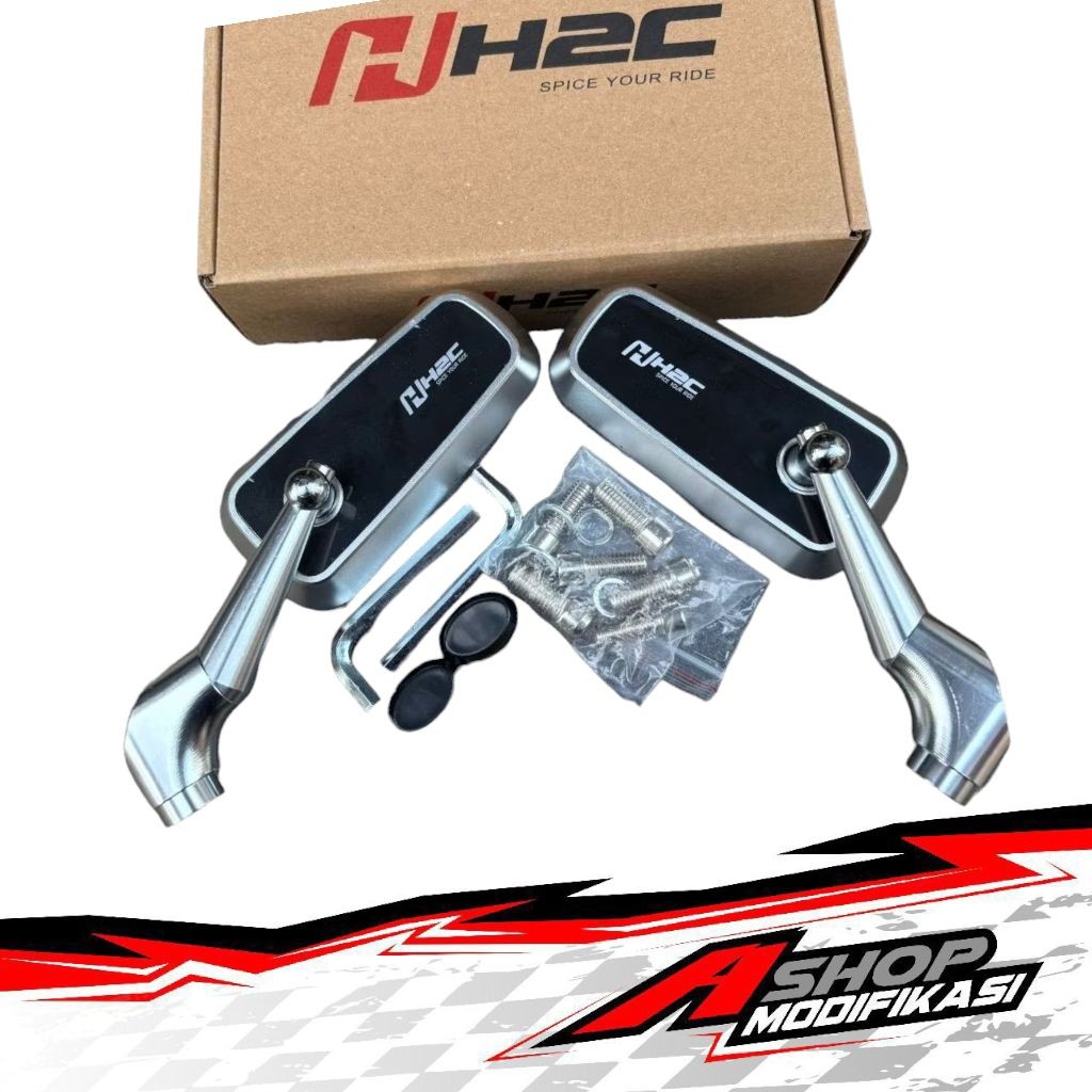 Kaca Spion H2c Spion H2C Silver Hitam Sepasang