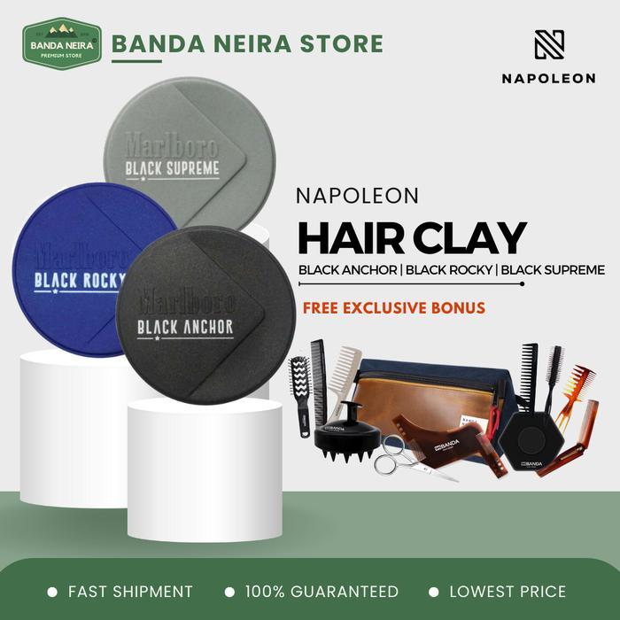 girlfasihon NAPOLEON Marlboro Black Supreme / Anchor / Rocky Hair Clay - BLACK ROCKY, NO BONUS
