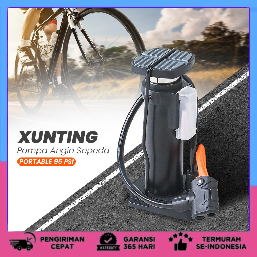 Pompa Angin Sepeda Serbaguna Portable Pump 95 PSI Pompa Angin Injak Pompa Kaki Foot Pump Emergency P