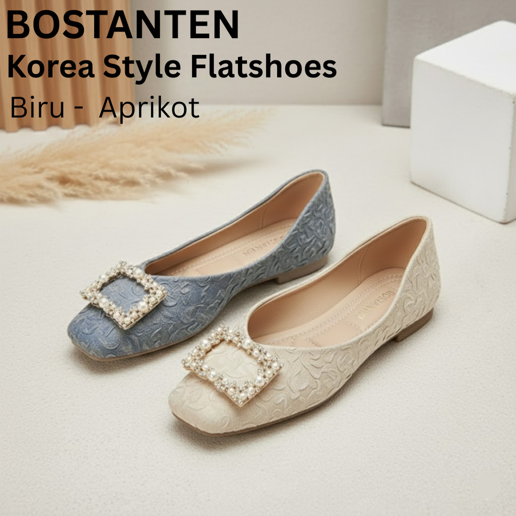 BOSTANTEN Sepatu Wanita Flatshoes Pansus Pesta Pernikahan - Korea Style Flatshoes