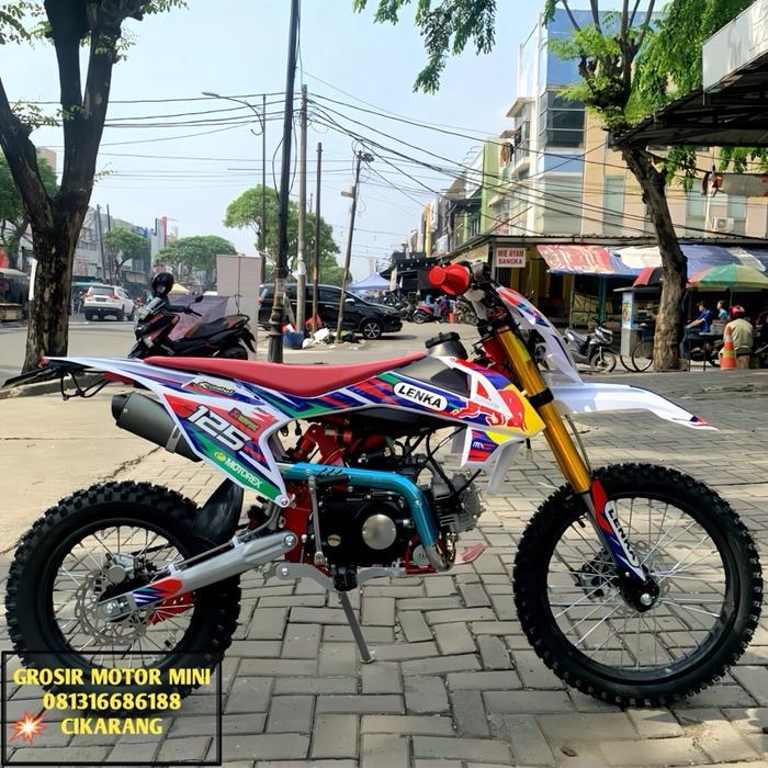 MOTOR MINI TRAIL 125CC LENKA MANUAL KOPLING RING 17/14 MESIN 4TAK - Merah